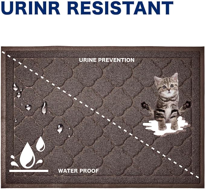 WePet Cat Litter Box Mat, Kitty Premium PVC Pad, Durable Trapping Rug, - Image 6