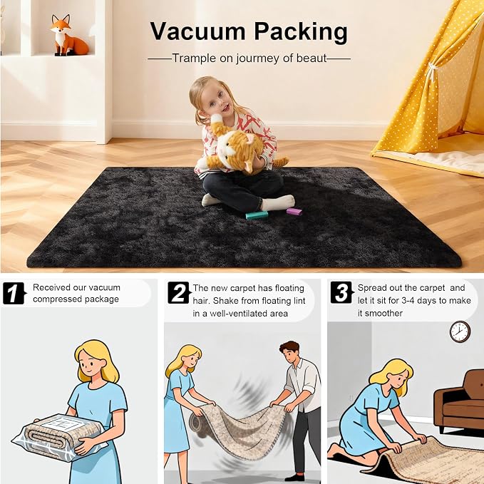 2x3 Rugs for Bedroom, Fluffy Area Rugs for Living Room, Small Fuzzy Shag Soft - Image 6