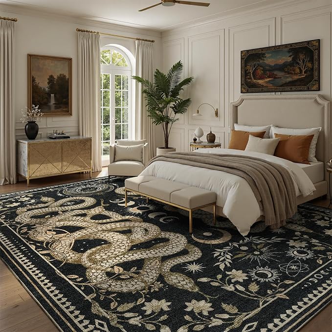 DCX Washable 6x9 Snake Rug, Soft Low Pile Carpet, Kid & Pet Friendly - Image 2