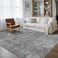 Latte&Fog 6x9 Area Rugs for Living Room, Large Vintage Grey Washable Rug by LatteFog