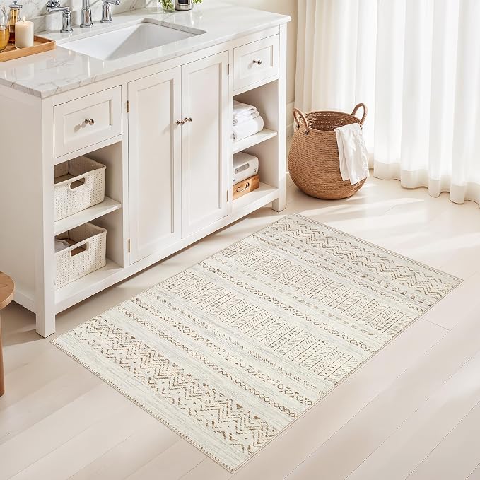 cotiled 3x5 Area Rugs Living Room Rug: Washable Boho Rugs - Image 5
