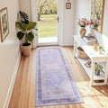 RELEANY Area Rugs Runner 2'x6' Washable Non-Slip, Floral Vintage Distress by RELEANY