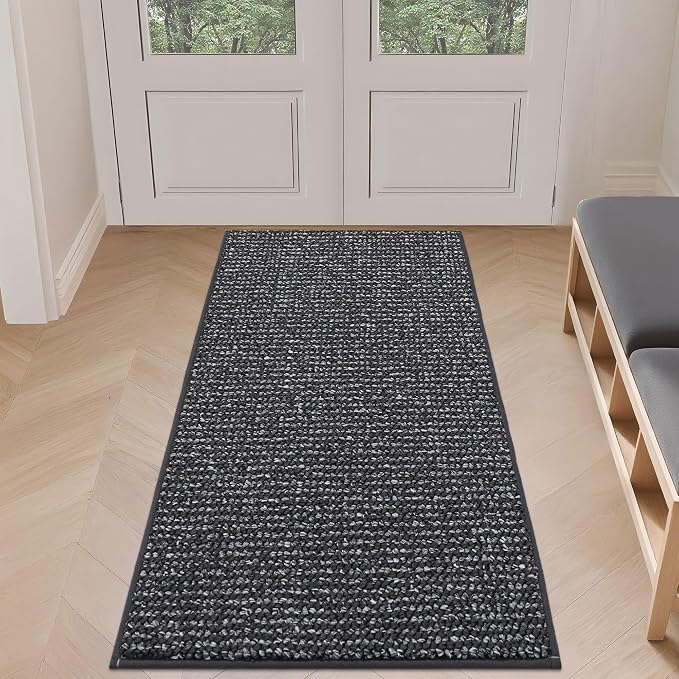 BEQHAUSE Dirt Trapper Door Mat 24" x 60", Non-Slip Washable Doormats Entrance by BEQHAUSE
