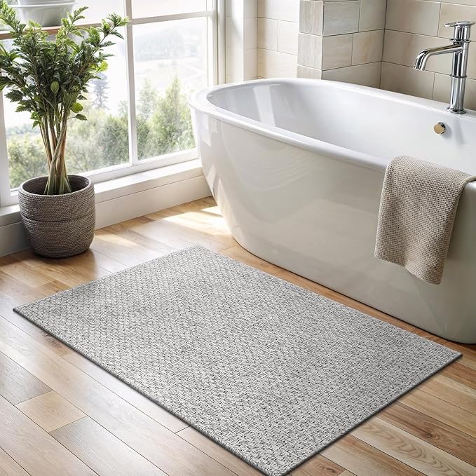 CAMILSON Easy Jute Rug 2x3, Indoor Outdoor Gray Color Farmhouse Area Rugs - Image 4