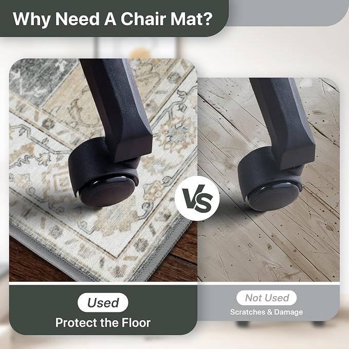 48"x72" Office Chair Mat for Hardwood Tile Floor, Under Desk Carpet Protector - Image 4