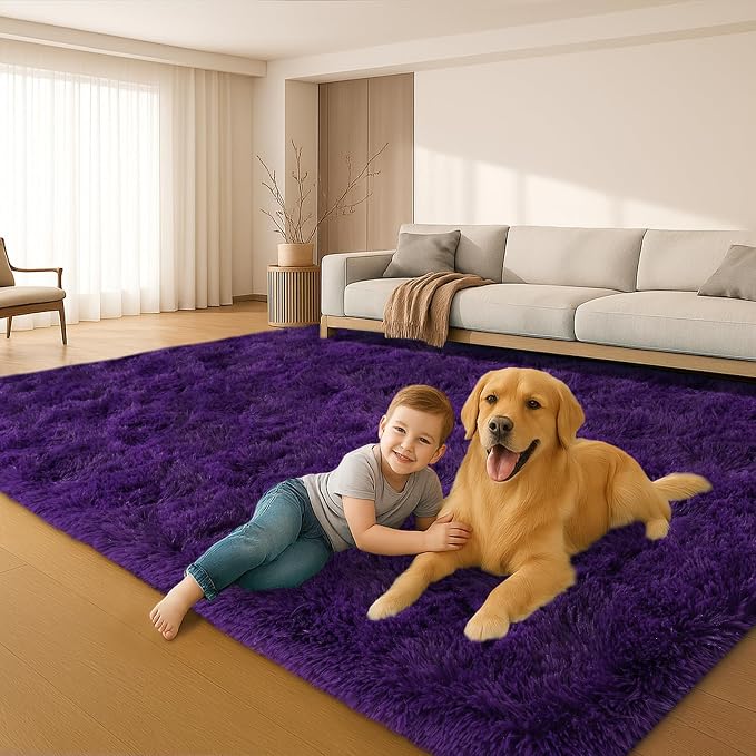 6x9 Rugs for Living Room, Rug for Bedroom, Plush Fluffy Carpet, Non-Slip - Image 5