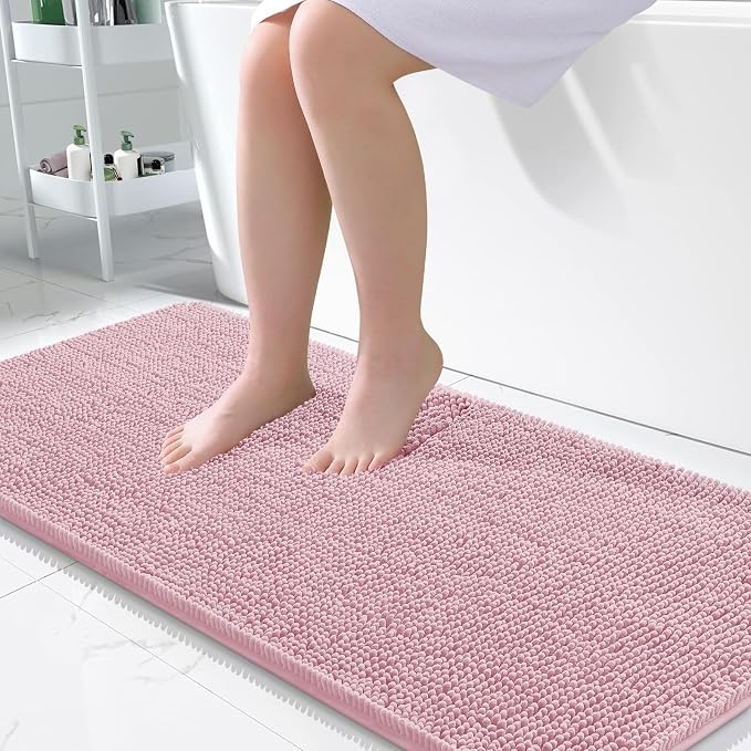 OLANLY Large Bathroom Rugs 45x27, Extra Soft Absorbent Chenille Bath Rugs by OLANLY