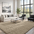6x9 Area Rugs for Living Room Rug: Soft Fluffy Shag Gray Camel Rugs for Bedroom by CarpetAddColortoYourLife