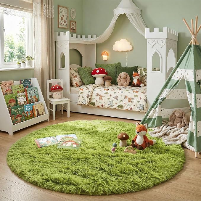 Amdrebio Grass Green Round Rugs 6Ft - Image 7