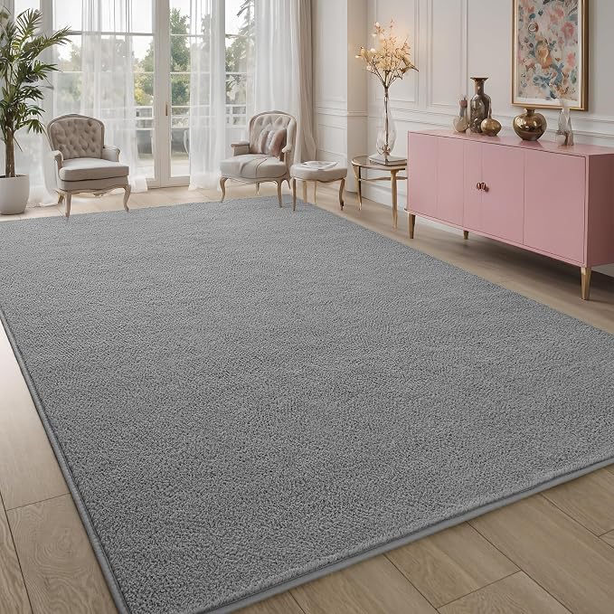 Pettop 4x6 ft Grey Area Rugs for Bedroom Living Room, Washable Memory Foam - Image 7