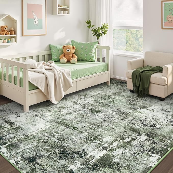 Rugflix 5x7 Area Rugs for Living Room, Washable Large Rug Stain-Resistant Low - Image 8