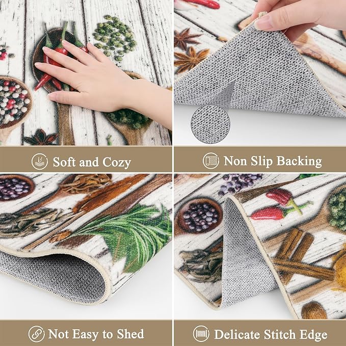 Vaukki Boho Kitchen Rug Sets 3 Pieces, Washable Kitchen Mats - Image 4