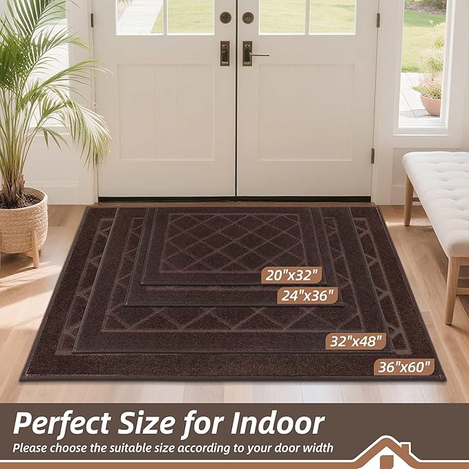 BEQHAUSE Dirt Trapper Door Mat 24" x 36", Doormat Non-Slip Entryway Rugs - Image 2