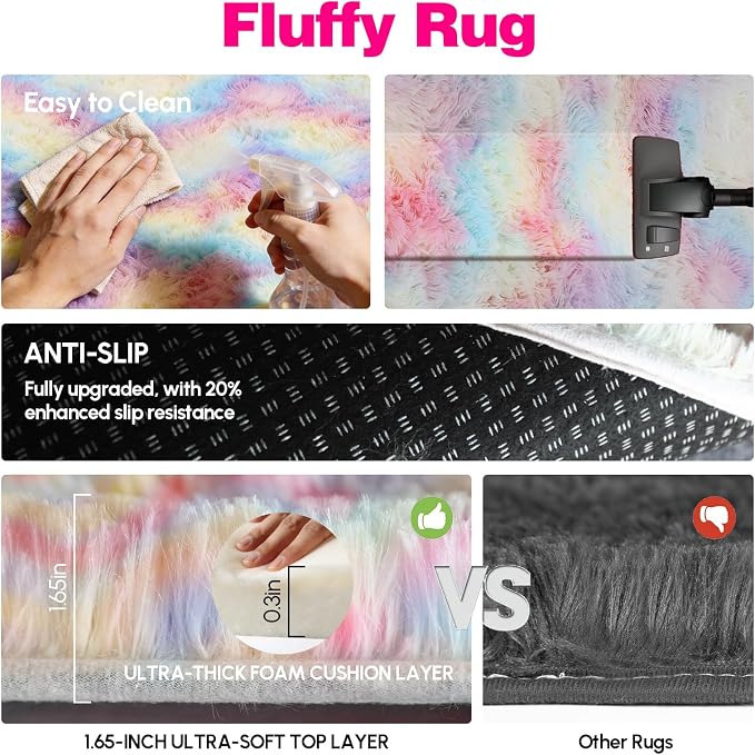 6x9 Children's Rugs for Bedroom, Rugs for Living Room, Plush Fluffy Carpet - Image 6