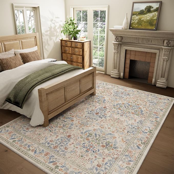 Washable Area Rugs for Living Room: 6x9 Bedroom Rug Vintage Area Rug Stain - Image 2