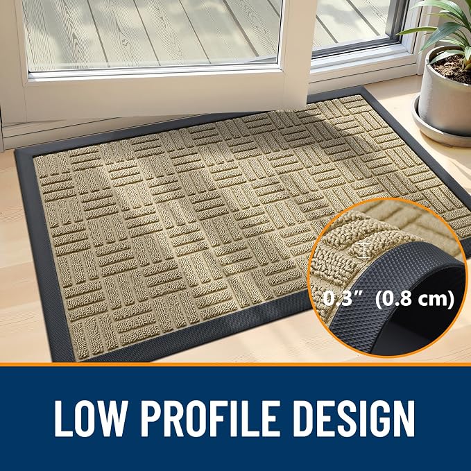 OLANLY Front Door Mat Outside Entrance 47x17, Heavy Duty Sturdy Natural Rubber - Image 5
