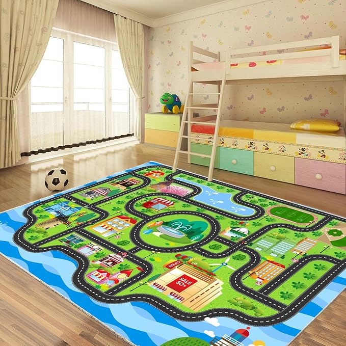 Kids Car Rug, soft low-pile surface, non-slip backing, large size - Image 9