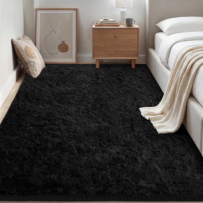 Area Rug for Living Room Bedroom: 6x9 Soft Fluffy Shag Rugs Upgrade Non-Slip - Image 4
