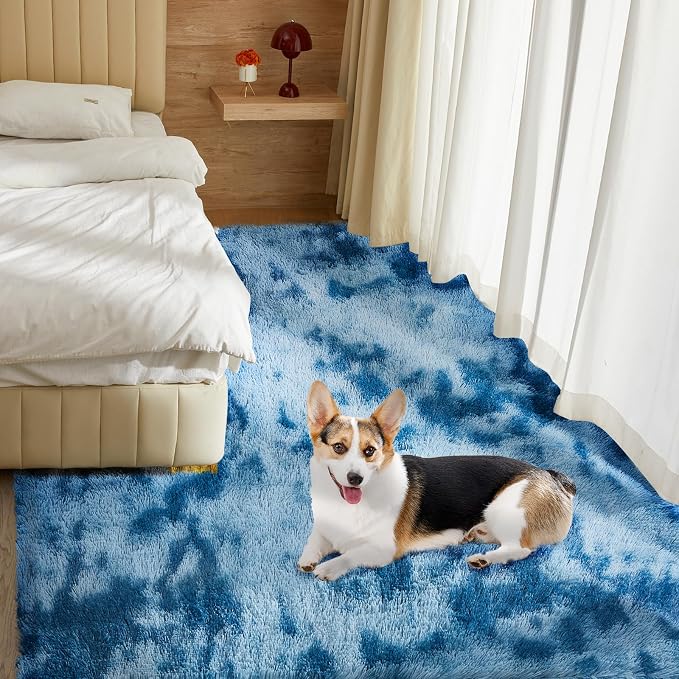 Ultra Soft Rug for Living Room, 4X6 Fluffy Shag Area Rug for Bedroom, Modern - Image 8