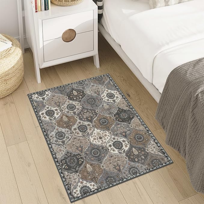 Lahome Moroccan Trellis Area Rug, 2x3 Entryway Rug Non-Slip Washable Indoor - Image 5