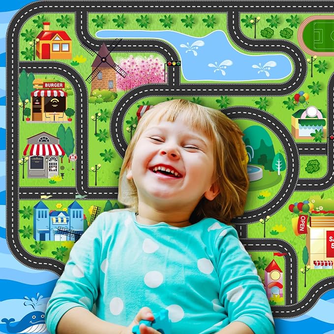 Kids Car Rug, soft low-pile surface, non-slip backing, compact size - Image 4