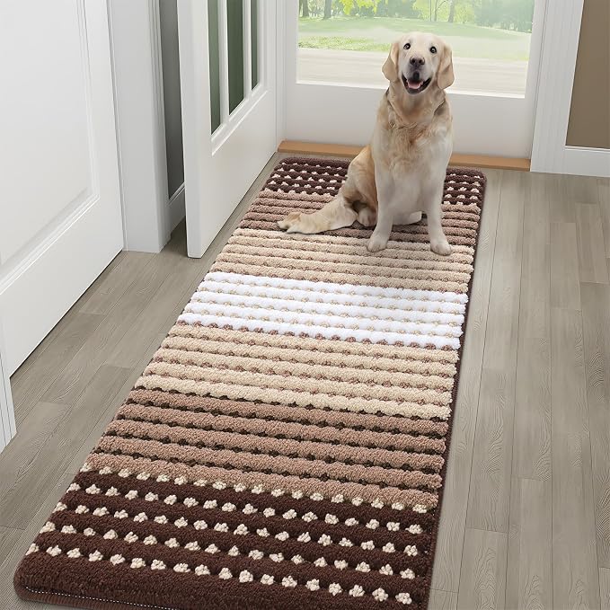 Kitinjoy Indoor Outdoor Door Mat, 59x20 Non-Slip Absorbent Dirt Trapper by Kitinjoy