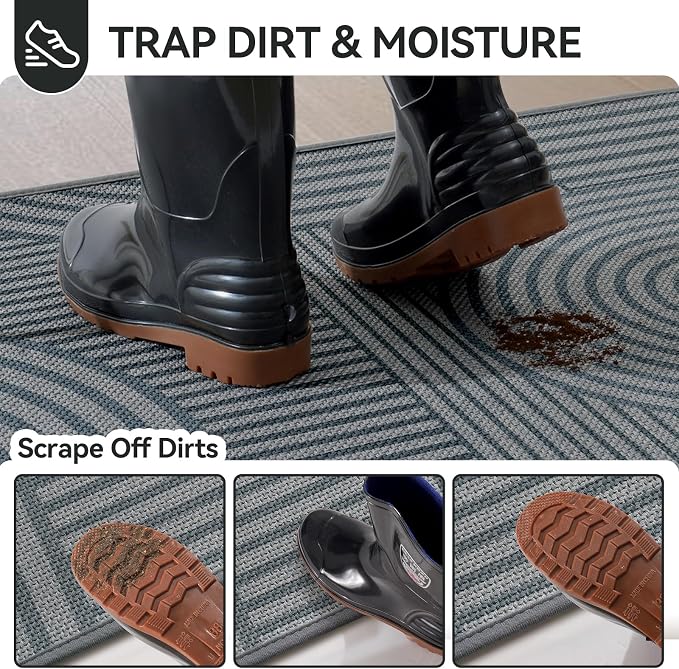 Front Door Mat 24''x71'', Absorbent Washable Non Slip Indoor Runner, Easy Clean - Image 2