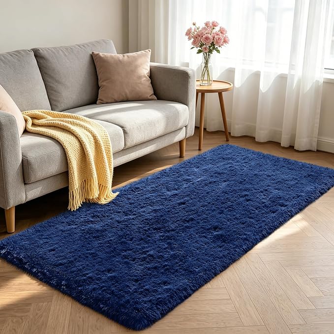 Shag Runner Rug for Bedroom Living Room 2x6 Upgrade Non-Slip Fluffy Soft - Image 2