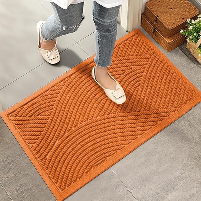HIYARD Sturdy Front Door Mat, Absorbent Muddy Dirt Resist Welcome Door Mats by HIYARD