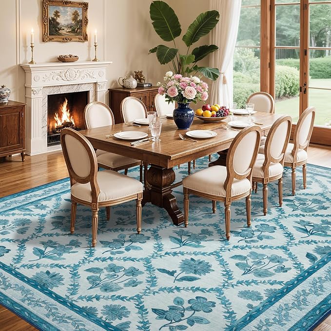LIANLAM Checkered Rug 9x12 Area Rugs - Image 3