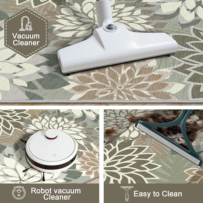 Arenarug 2x3 Washable Small Rug Tropical Botanical Modern Floral Indoor - Image 5