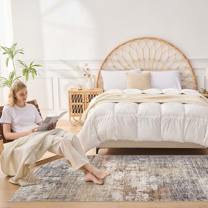 DMOYEST Washable Runner Rug for Hallway: 3x8 Neutral Modern Abstract Low Pile - Image 2
