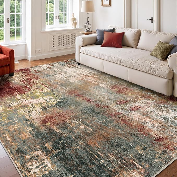 RELEANY Washable Area Rugs 5'x8' Non-Slip Modern Abstract Soft - Image 9