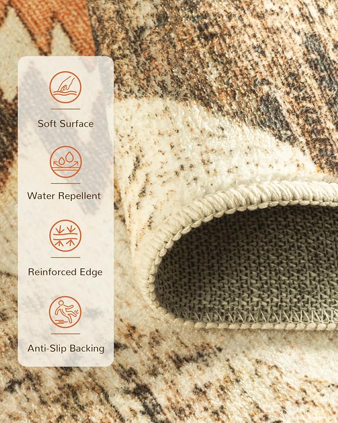 BESTSWEETIE Area Rug 10x12Rug Machine Washable Non-Slip Low Pile Print Pattern - Image 3