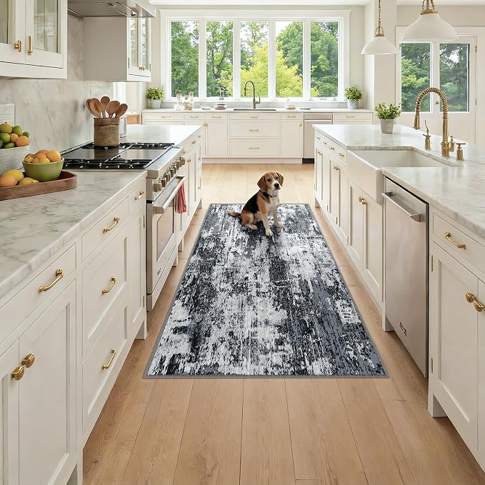RELEANY Washable Area Rugs 3x6 Non-Slip Modern Abstract Soft by RELEANY
