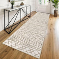 KUTA Moroccan Washable Runner Rug 2.6x8, Non-Slip Vintage Beige Boho Hallway by KUTA