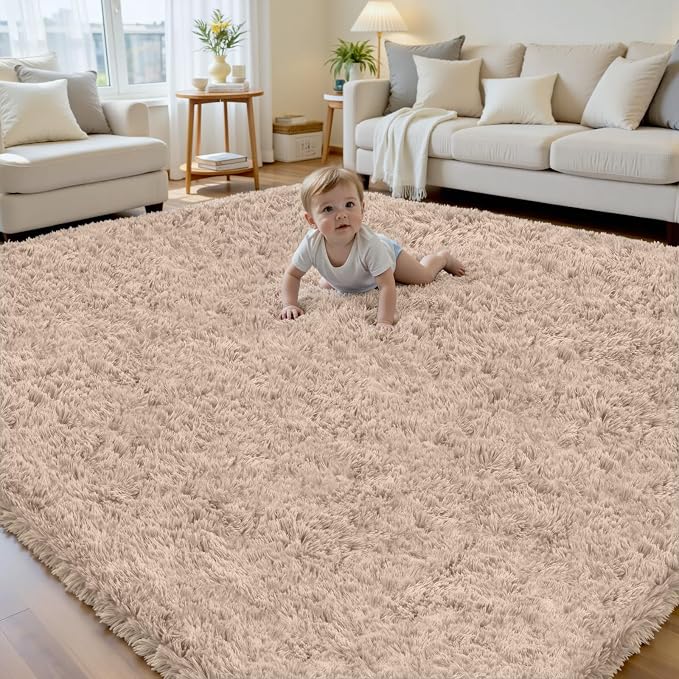 8x10 Area Rug for Living Room, Ultra Soft Fluffy Shag Rugs for Bedroom by Yidanamy