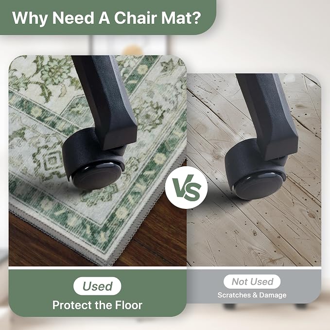 36"x60" Office Chair Mat for Hardwood Tile Floor, Under Desk Carpet Protector - Image 4
