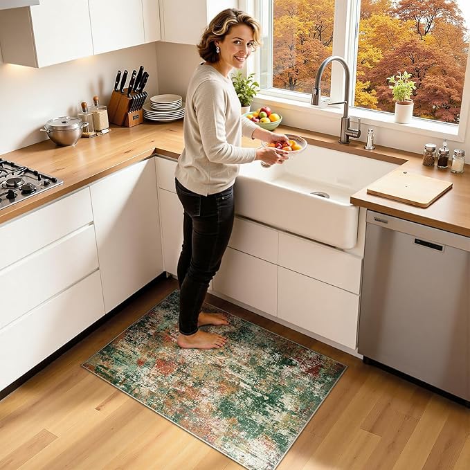 RELEANY Washable Area Rugs 2'x3' Non-Slip Modern Abstract Soft - Image 2