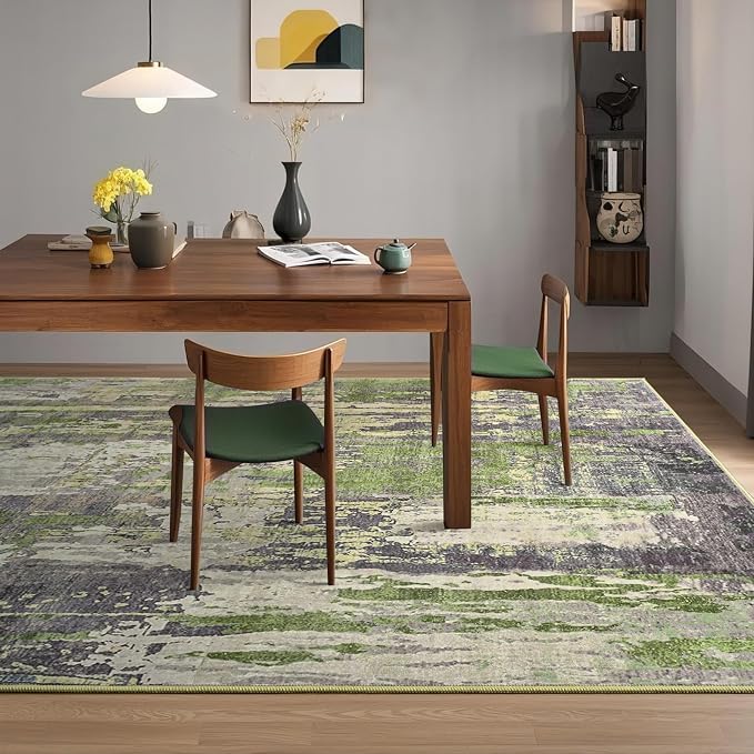 Toneed Abstract Area Rug Modern Washable Rug Soft Non Slip Rug Low Pile - Image 4