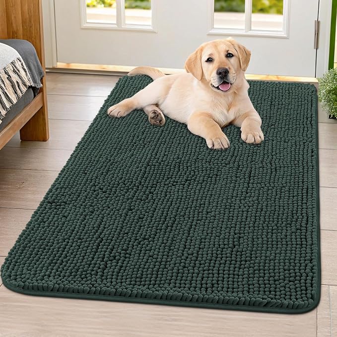 Smiry Dog Door Mat for Muddy Paws 40x32, Absorbent Dirt Trapper, Non-Slip by Smiry