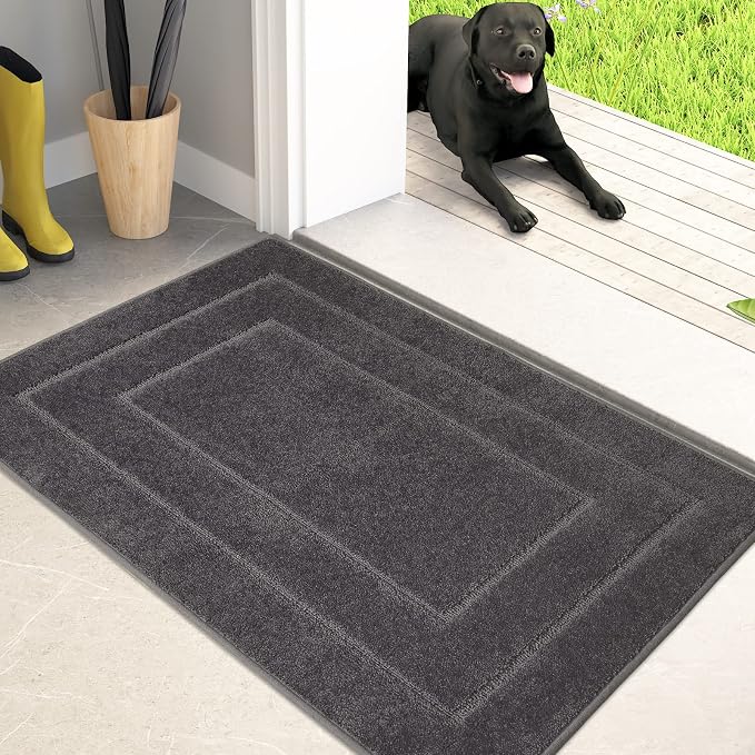 PURRUGS Dirt Trapping Door Mat 24" x 35.5", Non-Slip/Skid Machine Washable by PURRUGS
