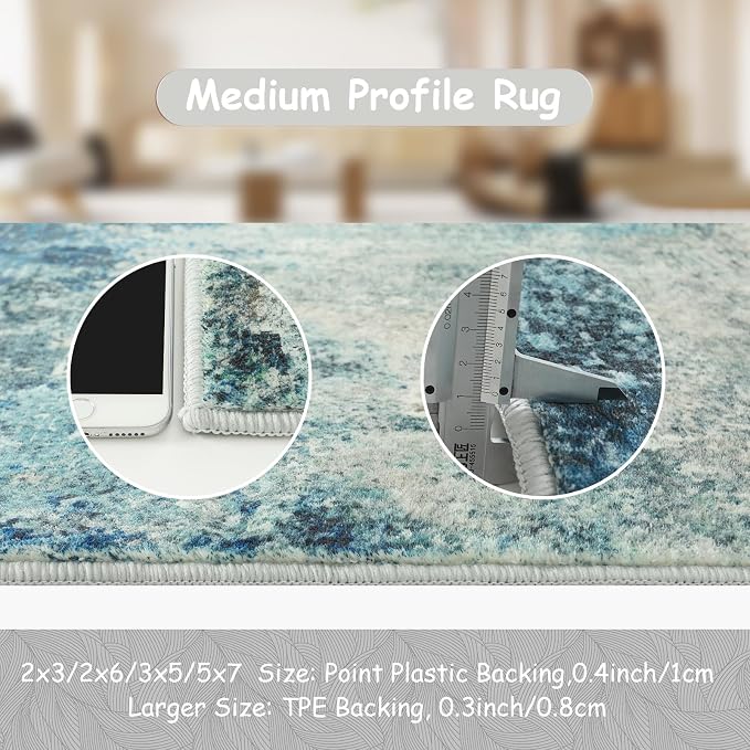 Lahome Modern Abstract Hallway Runner Rug 8ft, Washable 2x8 Rug Runners - Image 5