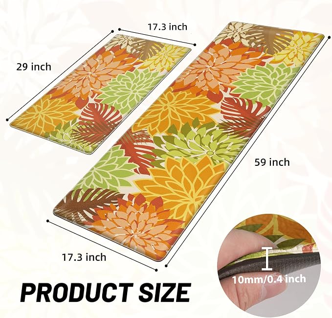 Arenarug Kitchen Mats for Floor 2PCS Cushioned Anti Fatigue Kitchen Mats - Image 2