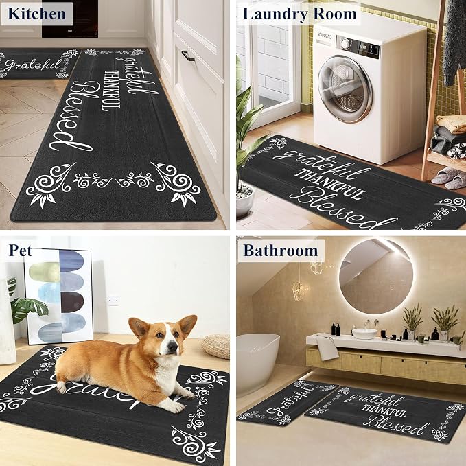 HEBE Anti Fatigue Kitchen Mat Set of 2 Non Slip Cushioned Kitchen Mats - Image 7