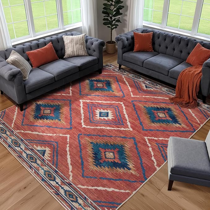 BESTSWEETIE Area Rug 7x9Rug Machine Washable Non-Slip Low Pile Print Pattern - Image 9