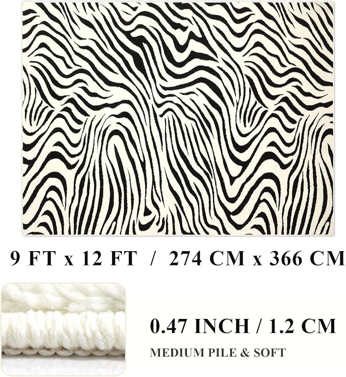YIHOUSE 9×12 Ft Area Rugs for Living Room: Modern Washable Rug - Image 8