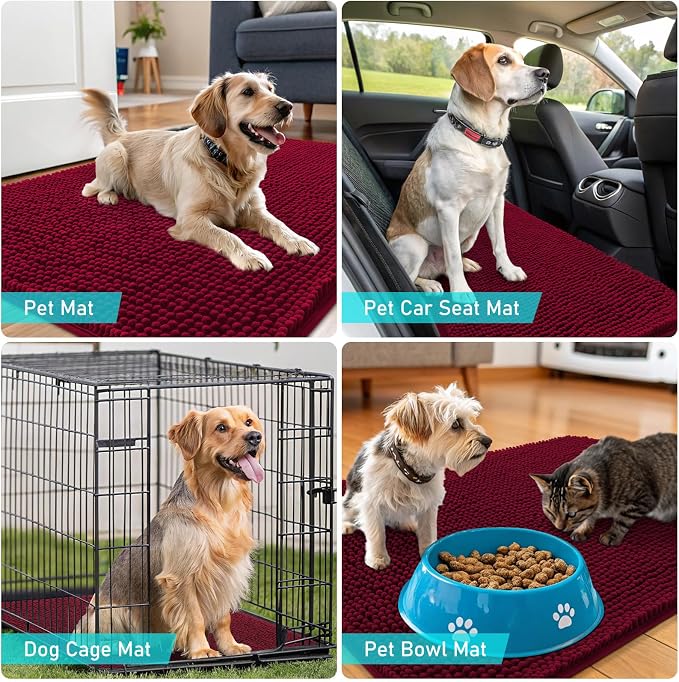OLANLY Dog Door Mat for Muddy Paws 70x32, Absorbs Moisture and Dirt, Absorbent - Image 7
