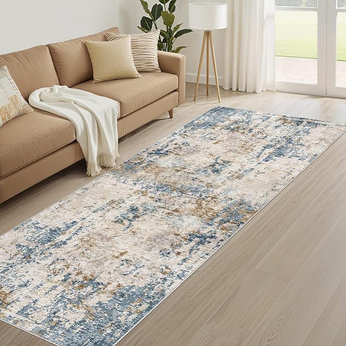 Runner Rug Kitchen Washable Rugs: 3x8 Non-Slip Abstract Soft Modern Stain - Image 8