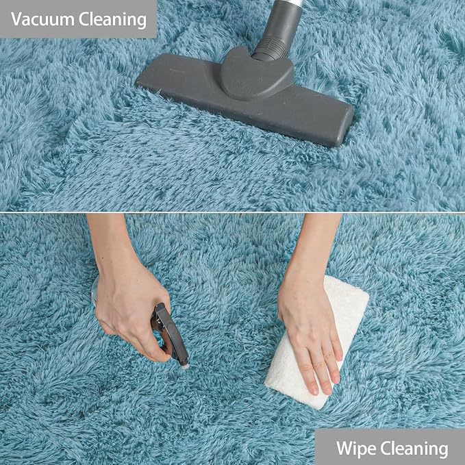 YJ.GWL Area Rugs for Bedroom, 2x3 Door Mat Washable Small Teal Bedside Rug - Image 5